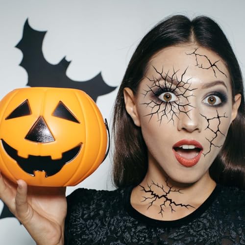 Halloween Cracked Skin Temporary Tattoos - 8 Large Sheets