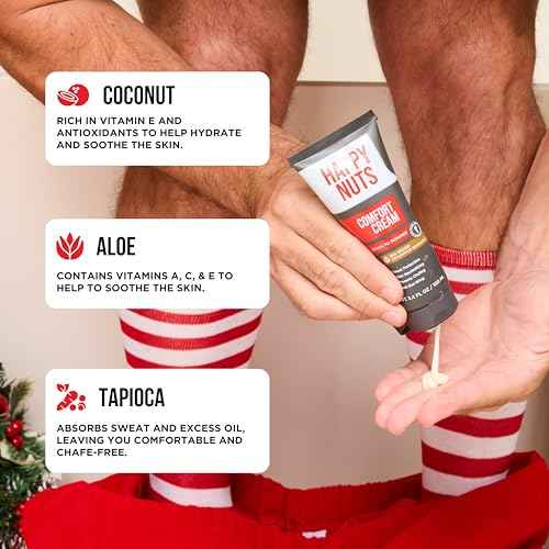 Happy Nuts Comfort Cream Deodorant For Men: Anti-Chafing Sweat Defense, Odor Control, Aluminum-Free Mens Deodorant & Hygiene Products for Men's Private Parts 3.4 Fl Oz (1 Pack), Big Wood