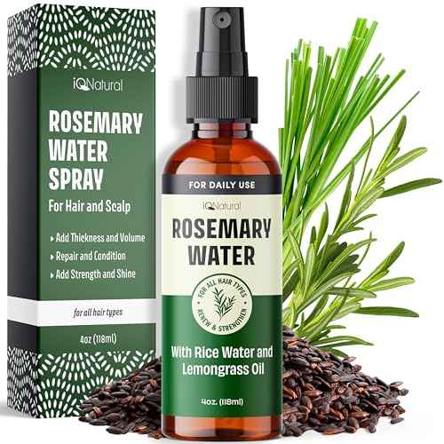IQNATURAL Rosemary Water Spray for Hair Growth - Made in the USA - Rosemary Spray for Hair, Root Enhancer - Strengthen, Moisturize, Thicken, Repair - Rose Mary Water - 4oz