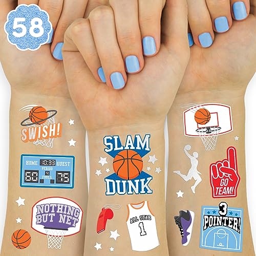 Basketball Temporary Tattoos - 58 Foil Styles