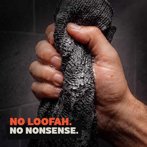 Extra Rough Exfoliating Washcloth for Men, 35" Back Scrubber
