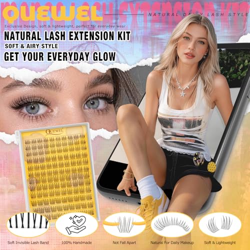 Natural Lash Clusters Kit - 120Pcs Soft C Curl 8-16MM