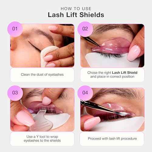 Curacoro Lash Lift Shields, 14 Pcs/7 Sizes Lash Lift Rods, Lash Lift Pads for Eyelash Curling and Lifting, Reusable Silicone Lash Rods For Eyelash Perm Lamination