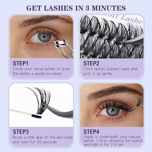 40D Lash Clusters - Natural Wispy DIY Eyelash Extensions 9-16mm