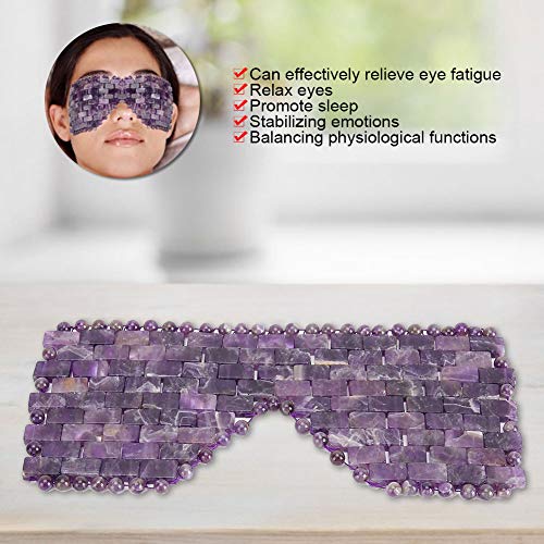 Jade Eye Mask, Jade Stones Cooling Sleeping Eye Mask, Cold Eye Covers for Relief Eye Fatigue (Amethyst)