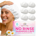 No Rinse Shampoo Caps (Pack of 6) ? Rinse-Free Shower Cap for Elderly, Bedridden Patients, Travel, Hospital, or Camping ? Waterless Hair Wash Solution