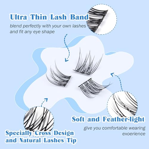 Lash Clusters DIY Eyelash Extensions 144 Pcs, 9-11MM C-Curl