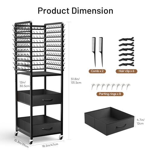 Yumkfoi 300 Peg Braiding Rack with Drawers & 16 Accessories