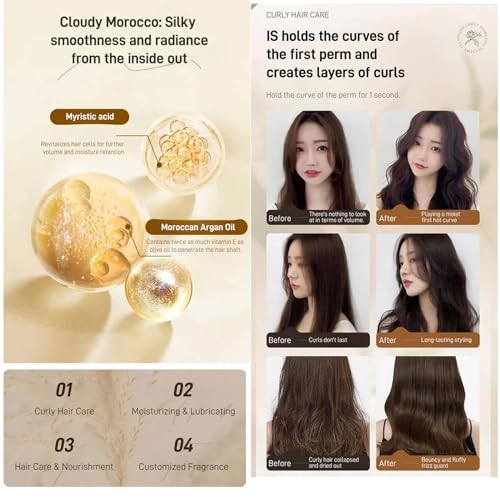 Nichalous Long-Lasting Moroccan Styling Cream for Curly & All Hair Types 300g