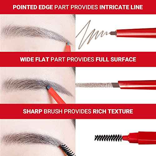Espoir The Brow Balance Pencil #5 Light Brown | Eye Brow Pencil Quick and Easy to Draw without Clumping with Slim Triangle Shape| A Detailed and Rich Eyebrow Texture | Korean Eyebrow Makeup