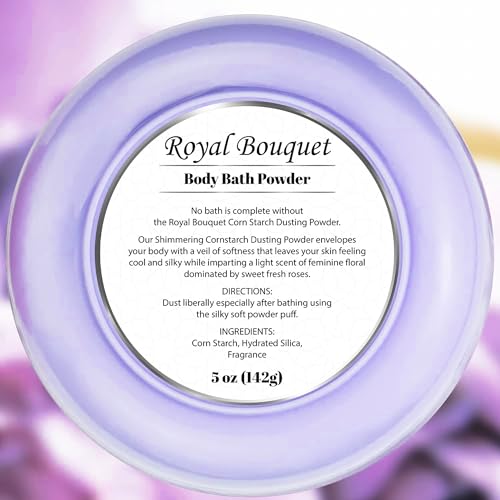 R-NEU Talc-Free Body Powder with Puff, Royal Bouquet 5 oz