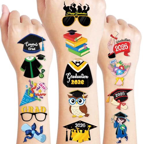 120 PCS Pre-Cut Graduation Temporary Tattoos for Kids