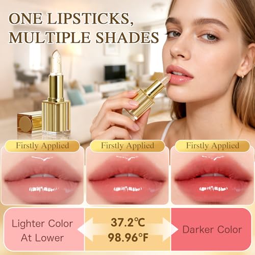 pH Color Changing Lip Balm with 24K Gold, 24H Hydrating
