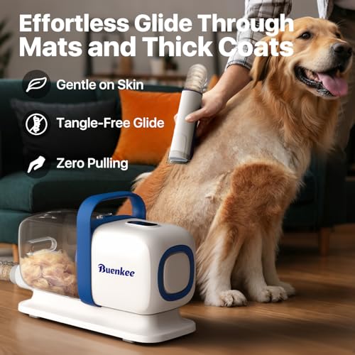 Buenkee Dog Grooming Vacuum Kit with Clippers & Brush - 2L