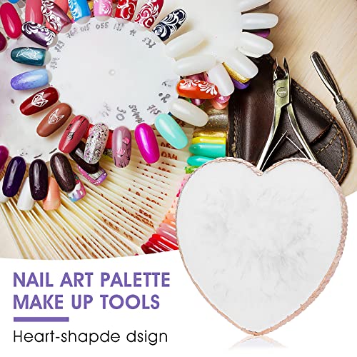 Heart-Shaped Nail Art Palette - Gold Edge Mixing Plate for Nail & Cosmetic Use - Style 1