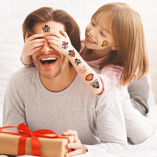 Generic Happy Father's Day Temporary Tattoos Fathers Day Best Dad Ever Party Decorations Party Supplies Favors Decor Papa Tool Gifts for Kids Adults Prizes Rewards (109 PCS), Blue