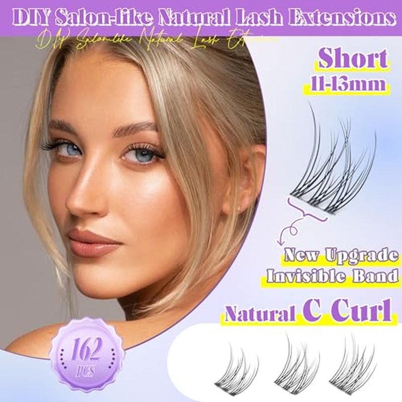 ALICE Natural Lash Clusters Kit - 162pcs Wispy Extensions 11-13mm