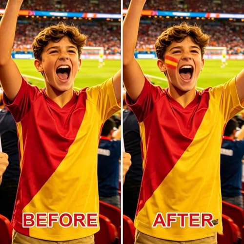 Spain Face Paint Stick - Sweatproof 3-in-1 Colors for Fans