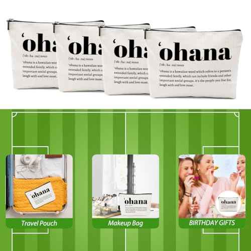 Christmas Thank You Gifts, 4pcs Hawaiian Inspirational Makeup Bag, Hawaiian Gifts Cosmetic Bag, Hawaii Souvenirs, Minimalist Thank You Gifts for Women Female Grandma Friend Wife Mom Sister