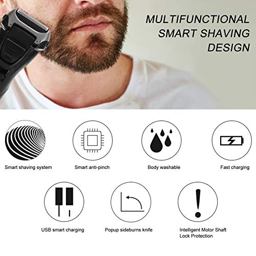 Cordless USB Charging Men Electric Shaver, Portable Beard Trimmer for Home Daily Use or Salon