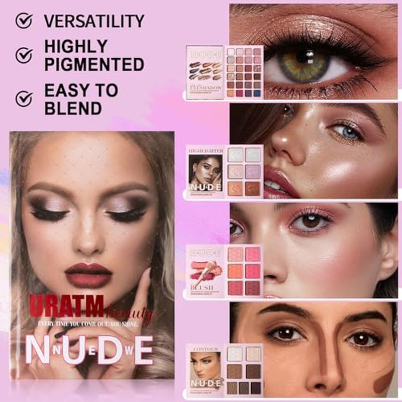 All-in-One 43-Color Makeup Palette Set – 24 Eyeshadows, 6 Blushers, 7 Contours, 6 Highlighters