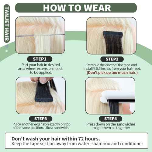 Hair Extensions Tape in Off Black 22 Inch 50g/Pack 20pcs Invisible Seamless Skin Weft Thick Tape in Hair Extensions Human Hair (#1B 22 Inch 50g/Pack 20pcs)