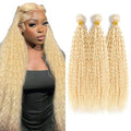 613 Blonde Kinky Curly Hair Bundles - 3 Pcs 18 Inch Virgin