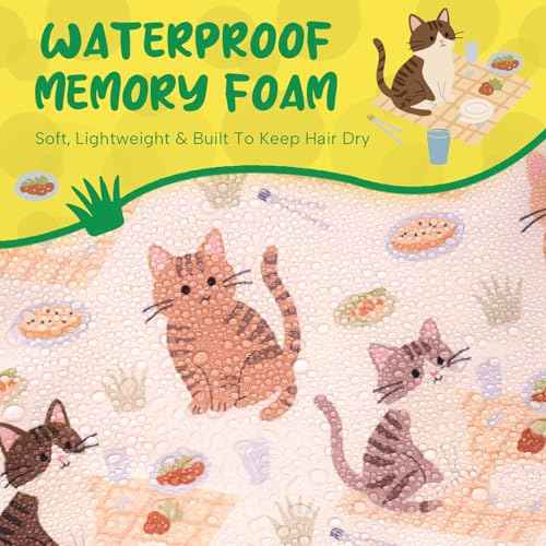 Years calm Kids Shower Cap, Waterproof Reusable Cartoon Bath Cap with Double Layers & Soft Elastic Band, Washable shower cap for kids, Great for Daily Bath