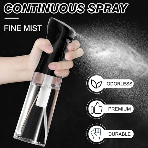 Continuous Spray Bottle 2 Pack 10.1oz - Fine Mist for Hair & Plants