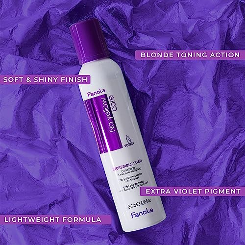 Fanola No Yellow Shampoo Bundle with No Yellow Incredible Foam Purple Hair Conditioner