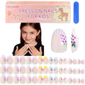 96Pcs Press on Nails for Kids - Colorful French Tip Nail Kit