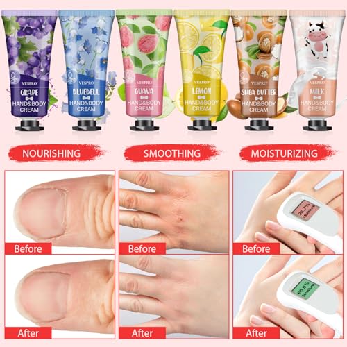 VESPRO 12 Pack Travel Size Hand Cream Gift Set for Dry Cracked Hands