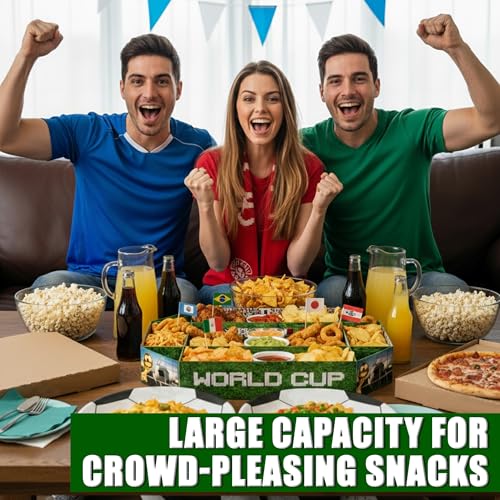 Soccer Field Snack Tray – 9-Compartment Serving Platter for Party