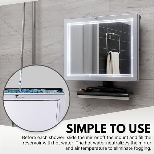 LED Fogless Shower Mirror with Squeegee | ToiletTree