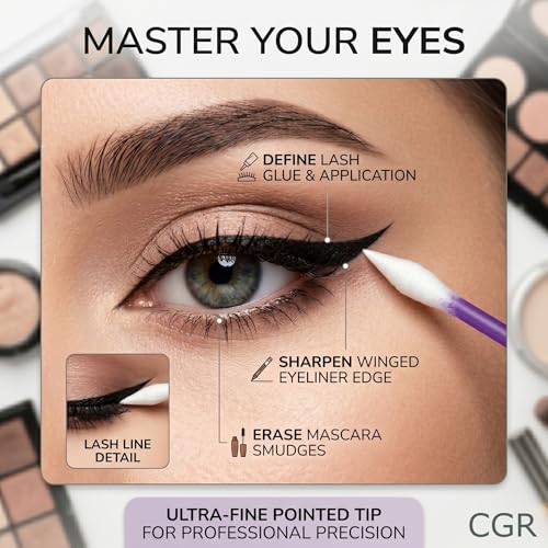 CGR 900pcs Makeup Cotton Swabs Dual-Tip Pointed & Flat
