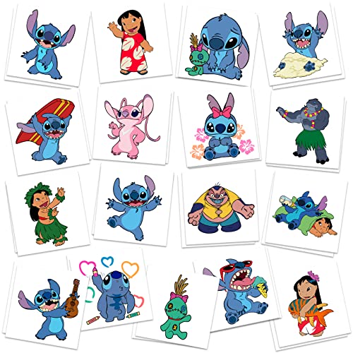 Stitch Temporary Tattoos, 34Pc Party Supplies Tattoo Stickers