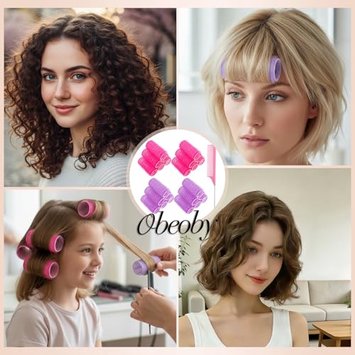 24-Piece Self-Grip Small Hair Rollers Set (25mm) | Heatless Curlers for Bangs