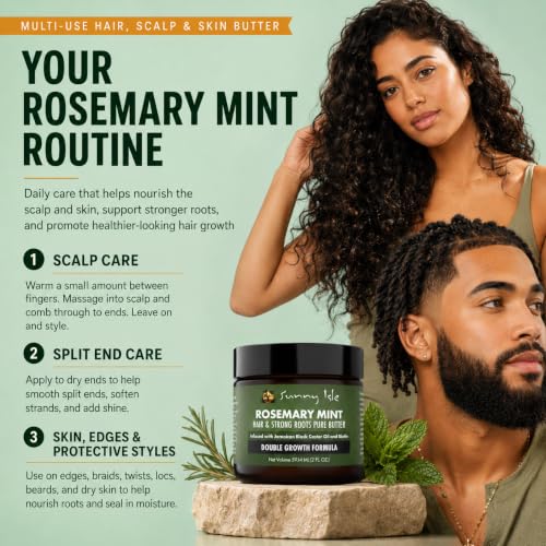 Sunny Isle Rosemary Mint Hair Butter with Jamaican Castor Oil