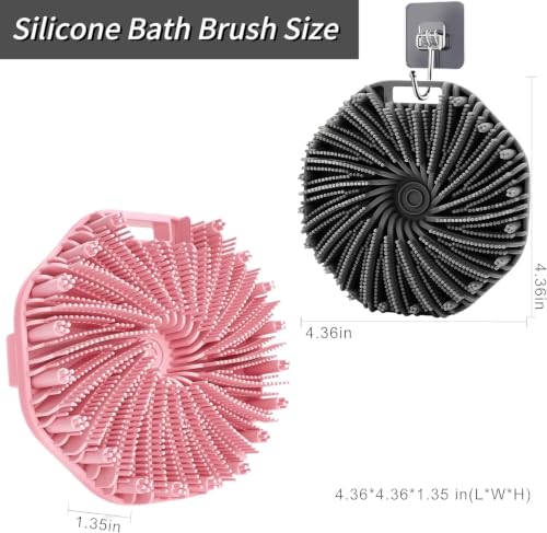 Silicone Body Scrubber Set - 2 Pack Exfoliating Shower Brush