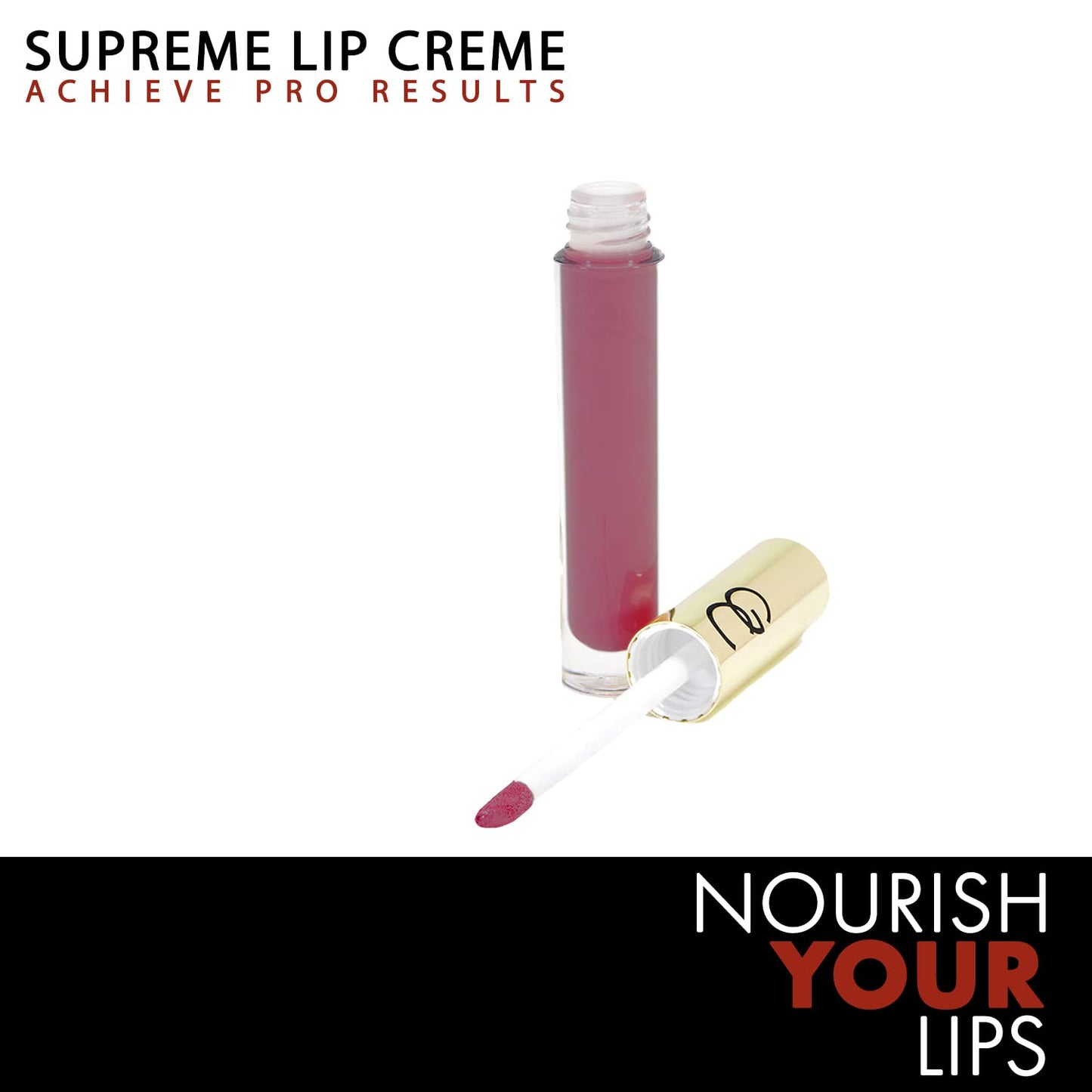 Gerard Cosmetics Supreme Lip Creme Wild Berry Tart | Highly Pigmented, Fully Opaque, Deep Pink Lip Gloss | Nourishing, Hydrating, Liquid Lipstick for Full Coverage Lip Color