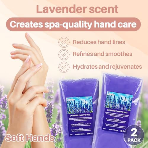 MAQIHAN Lavender Paraffin Wax Refills for Hand & Foot Spa - 2 Pack