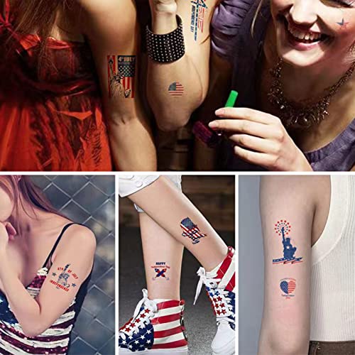 90pcs Patriotic Temporary Tattoos - Red White Blue 4th of July