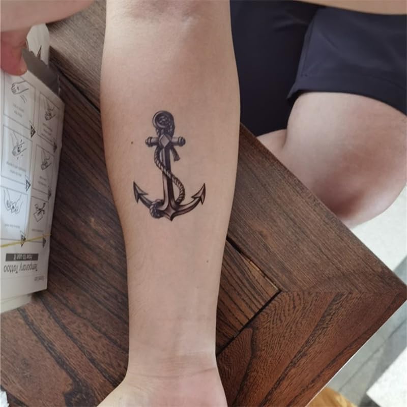 Anchor Ship Temporary Tattoo Stickers (12-Pack) Waterproof