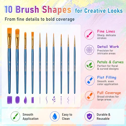 UCANBE 20-Color Face & Body Paint Kit with Brushes & Powder