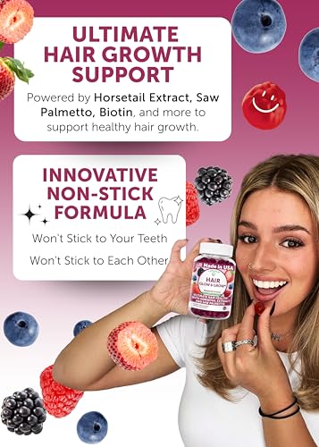 Lunakai Hair Growth Gummies with Biotin & Zinc - 60ct
