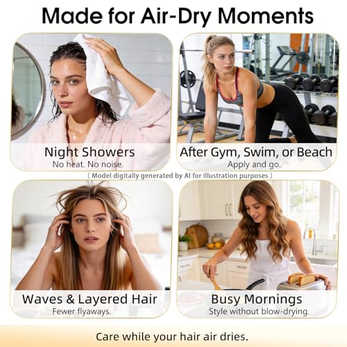 Mokasakiso Air Dry Cream for Frizz-Free, Effortless Styling - 4 fl oz
