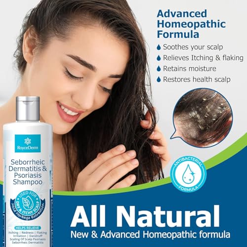 Roycederm Psoriasis Shampoo with Scalp Massager - Itchy Relief