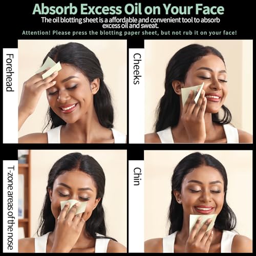 Oil Blotting Sheets for Face, 600 PCS with Green Tea