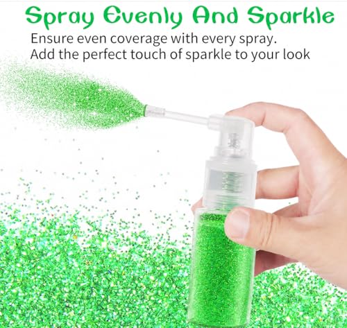 MEICOLY Green Body Glitter Spray for St Patrick's Day Festival & Stage Makeup