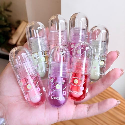 4Pcs Tinted Lip Gloss Oil Set - Moisturizing Plumping Lip Oil